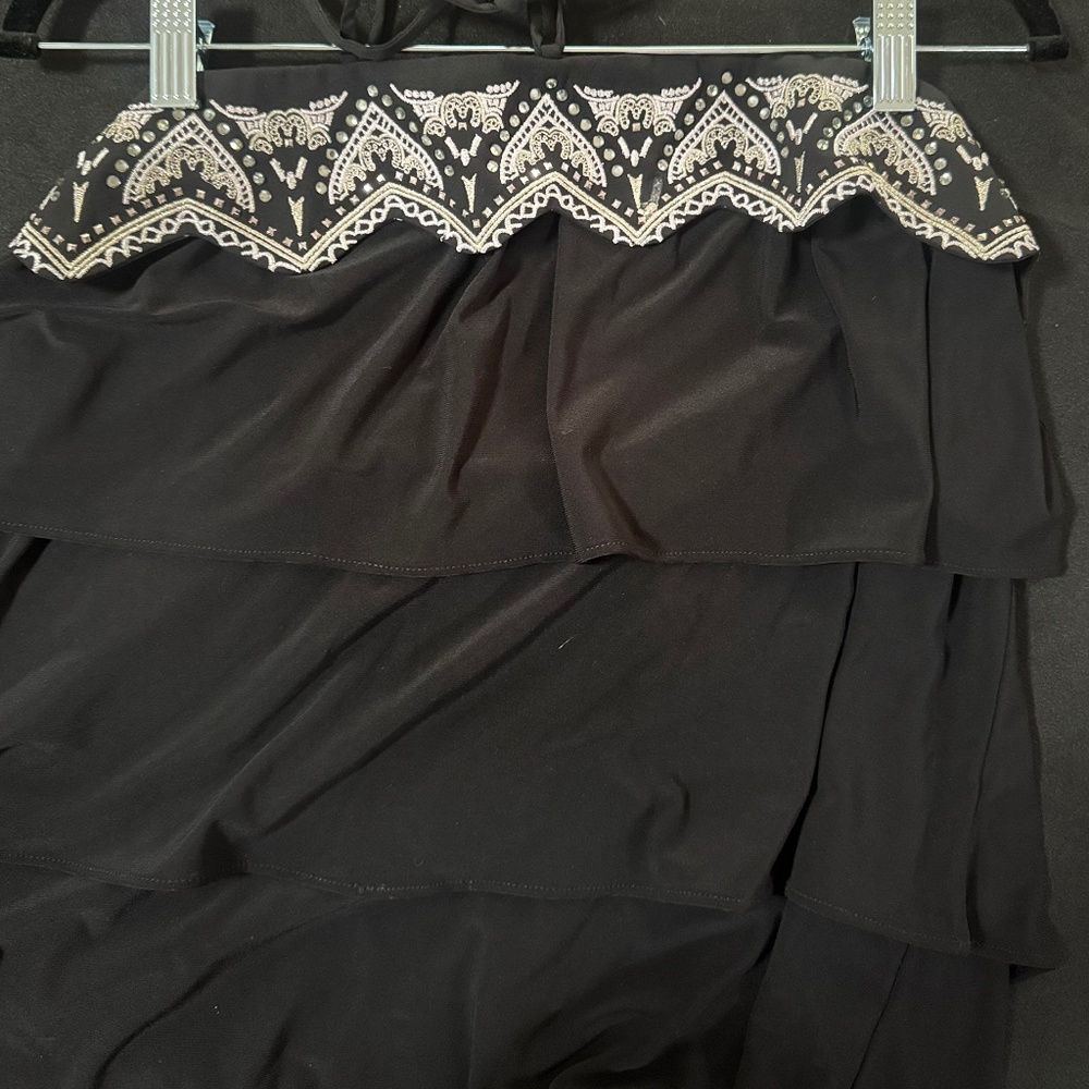 Black Sequenced Swimsuit Top